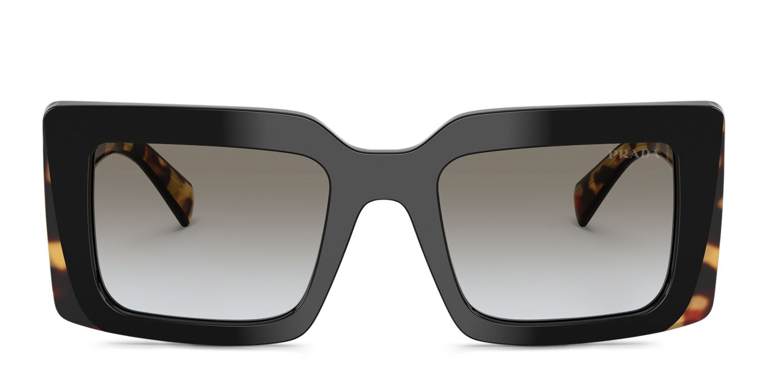 Prada PRD01S Black, Tortoise, Gray glasses - Black / Tortoise / Gray - Frontal View