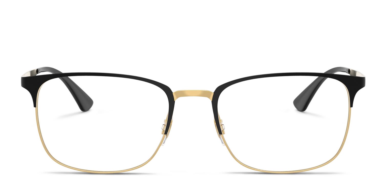 Ray-Ban RX6421 Black, Gold glasses - Black / Gold - Frontal View