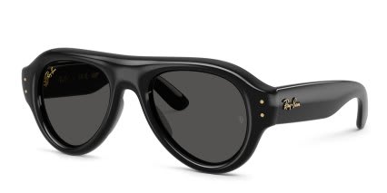 Ray-Ban x A$AP Rocky RB4925 Pilot Puffer Shiny Black glasses - Shiny Black - Angle View