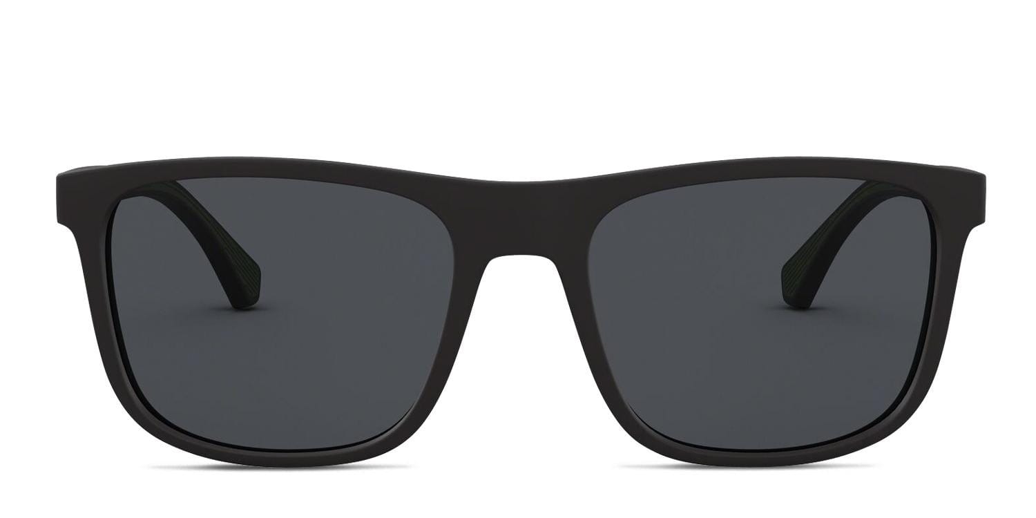 Emporio Armani EA4129 Black, Green glasses - Black / Green - Frontal View
