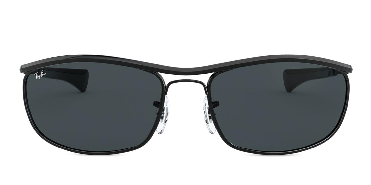 Ray-Ban 3119M Olympian I Deluxe Shiny Black, Blue glasses - Blue / Shiny Black - Frontal View