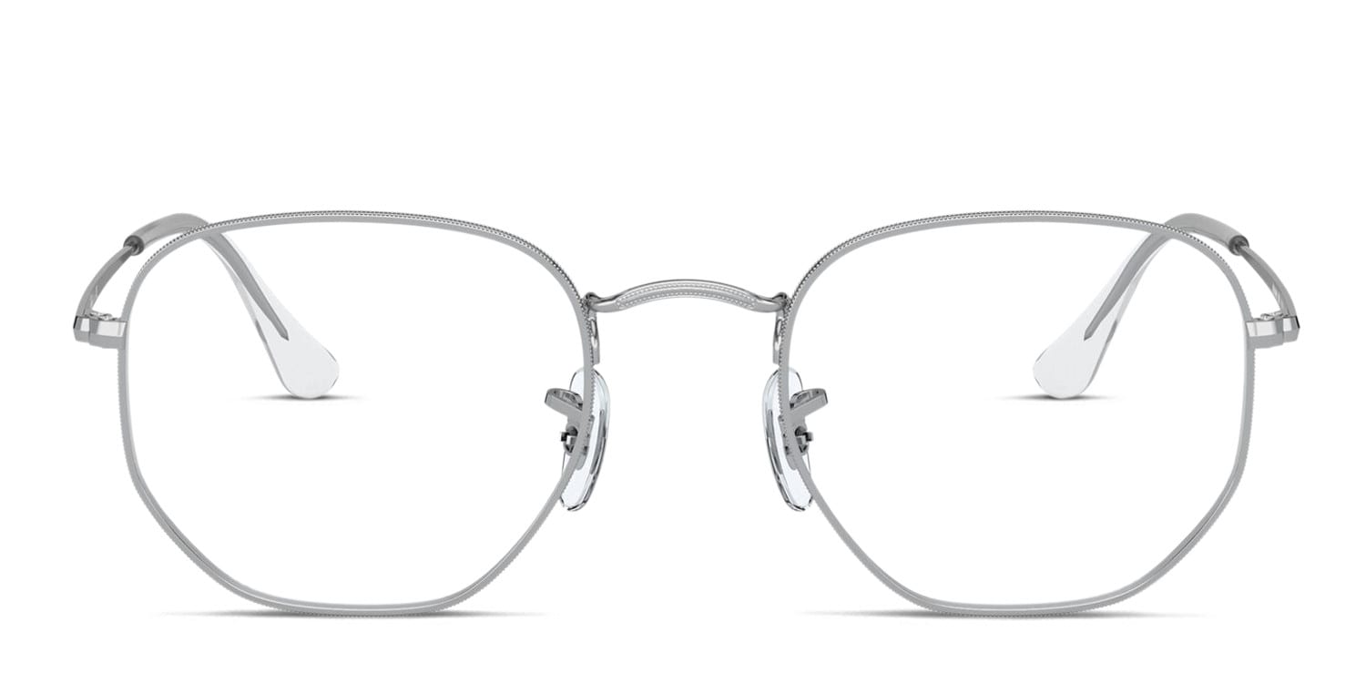 Ray-Ban RX6448 Hexagonal Silver glasses - Silver - Frontal View