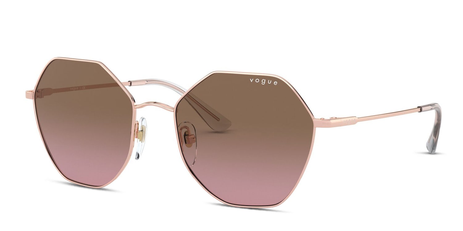 Vogue VO4180S gold , pink , rose gold frame with pink gradient brown lenses