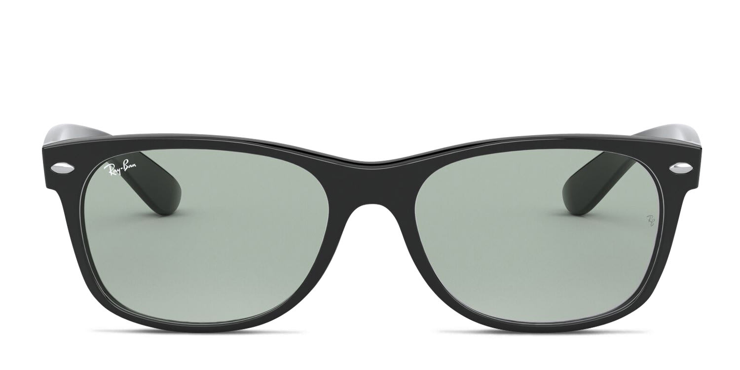 Ray-Ban RB2132F New Wayfarer (A) Shiny Black, Gray glasses - Shiny Black / Gray - Frontal View