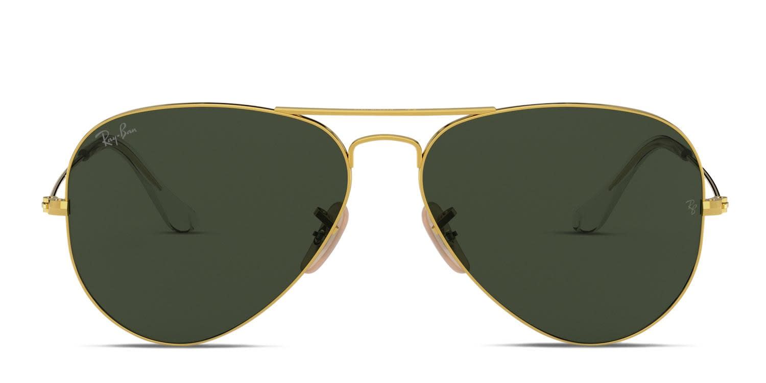 Ray-Ban RB3025 Aviator Large Metal Gold, Green, Beige glasses - Gold / Green / Beige - Frontal View