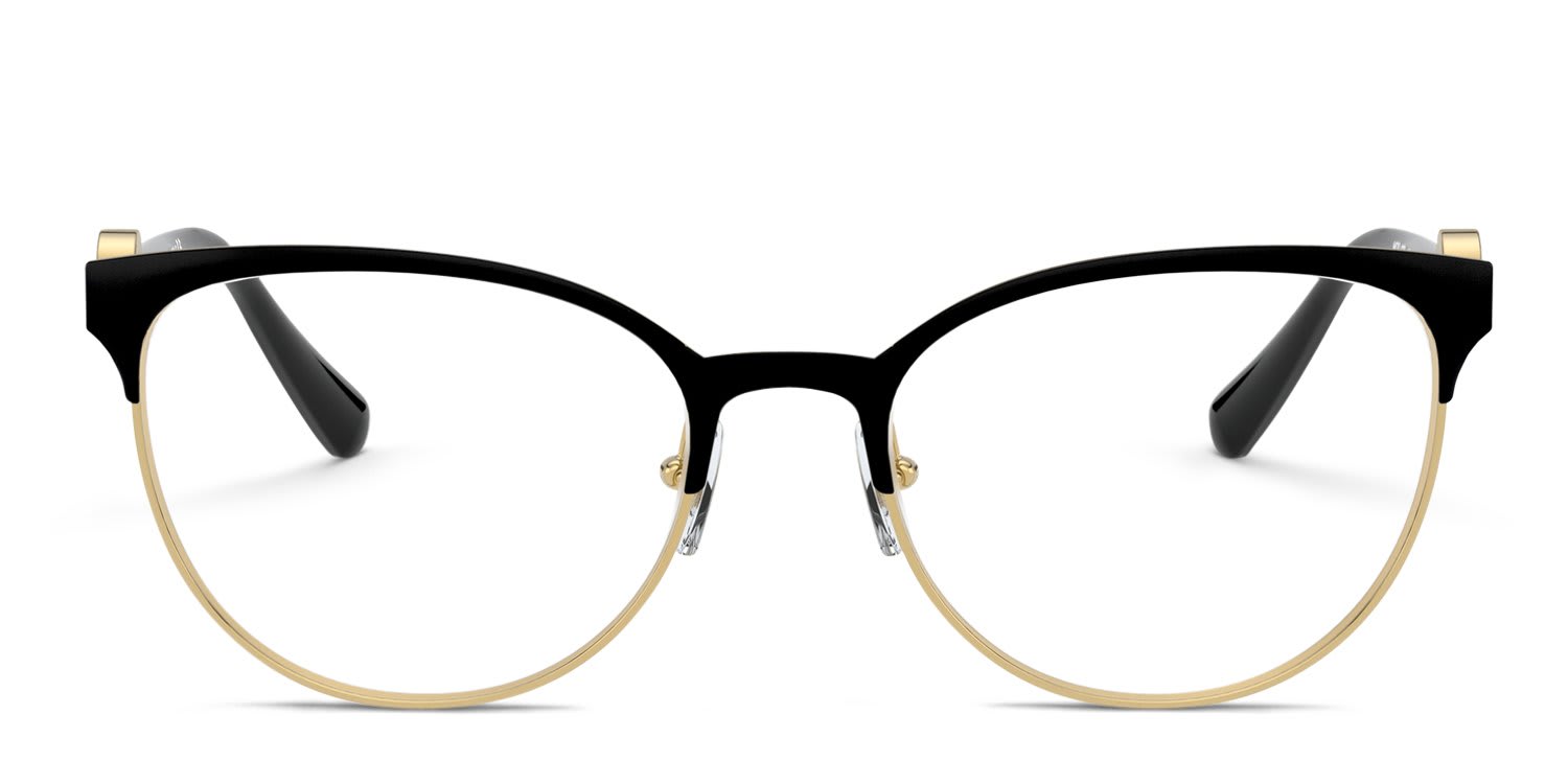 Versace VE1271 Black, Gold glasses - Black / Gold - Frontal View