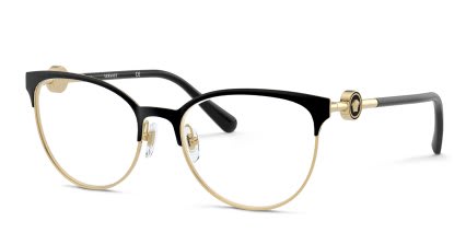 Versace VE1271 Black, Gold glasses - Black / Gold - Angle View