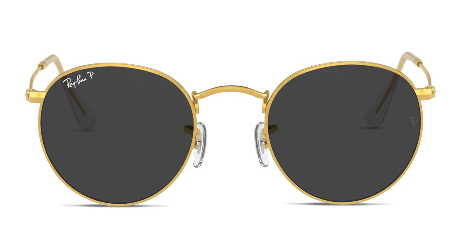 Ray-Ban RB3447 Round Metal Gold, Gray glasses - Gold / Gray - Frontal View