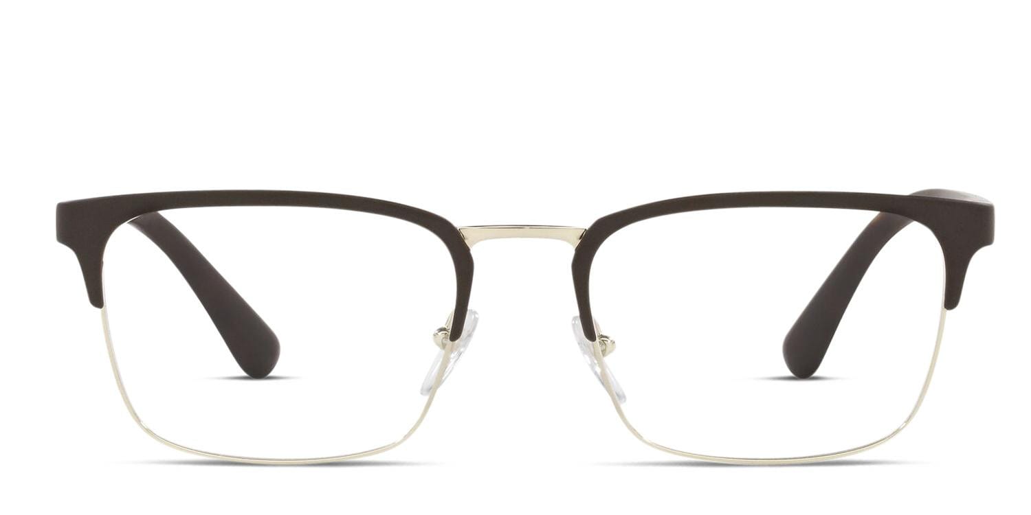 Prada PR 54TV Heritage Brown, Gold glasses - Brown / Gold - Frontal View