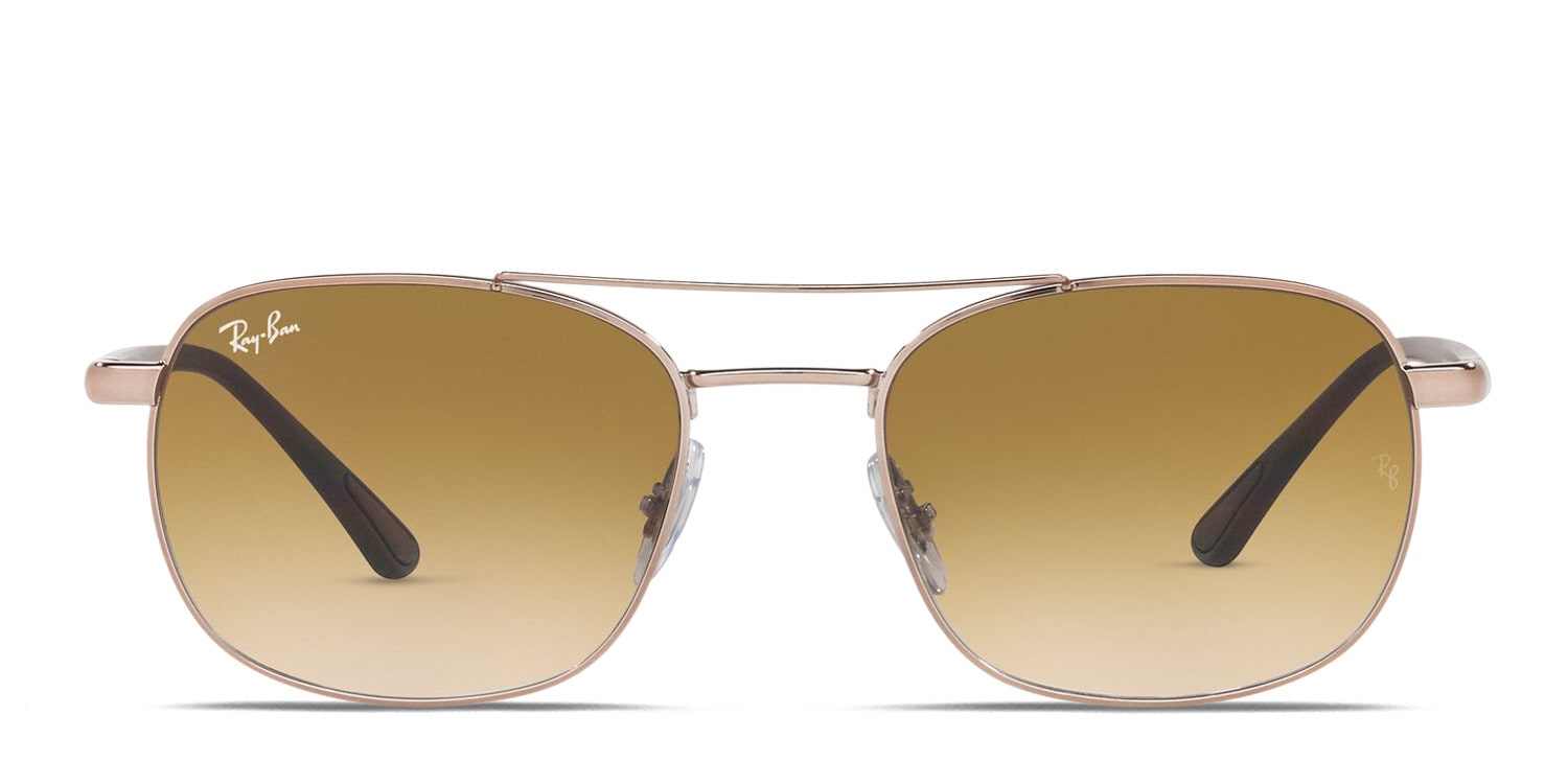 Ray-Ban RB3670 gold frame with clear gradient brown lenses. Lenses ...