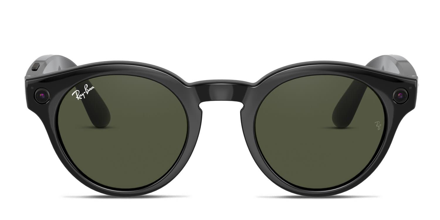 Ray-Ban Stories RW4003 Round Black/Green Round Full Frame sunglasses - front