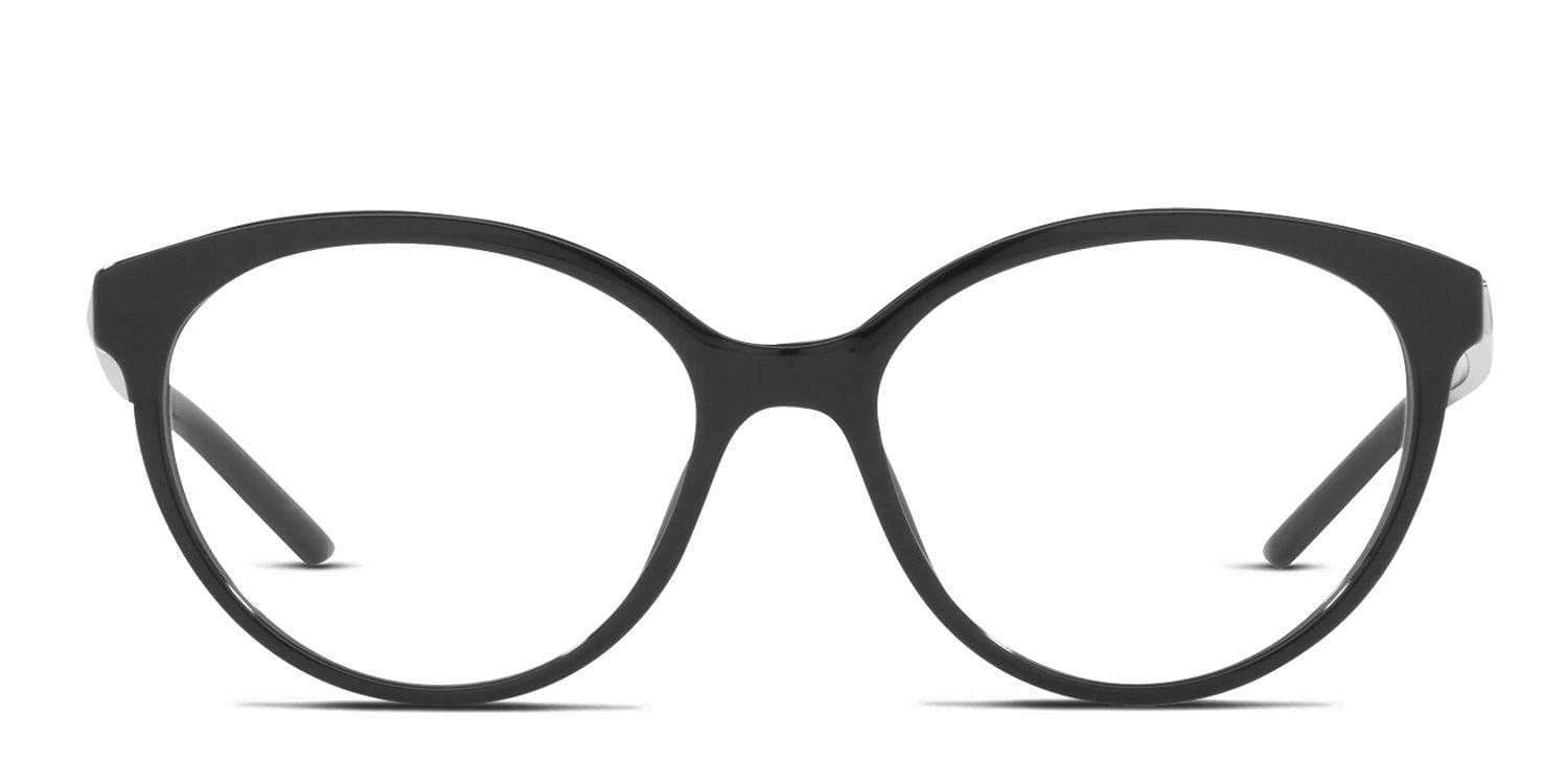Prada PR 08YV Shiny Black Cat Eye Full Frame eyeglasses - front