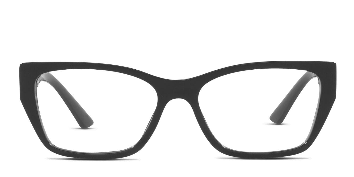 Prada PR 11YV Shiny Black Cat Eye Full Frame eyeglasses - front