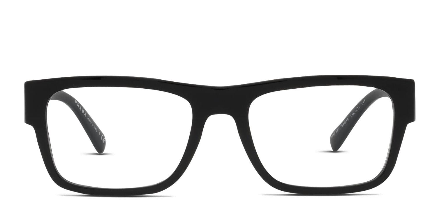Prada PR 15YV Shiny Black Rectangle Full Frame eyeglasses - front