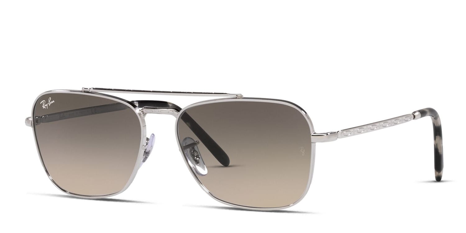 Ray-Ban RB3636 New Caravan silver frame with clear gradient grey lenses ...