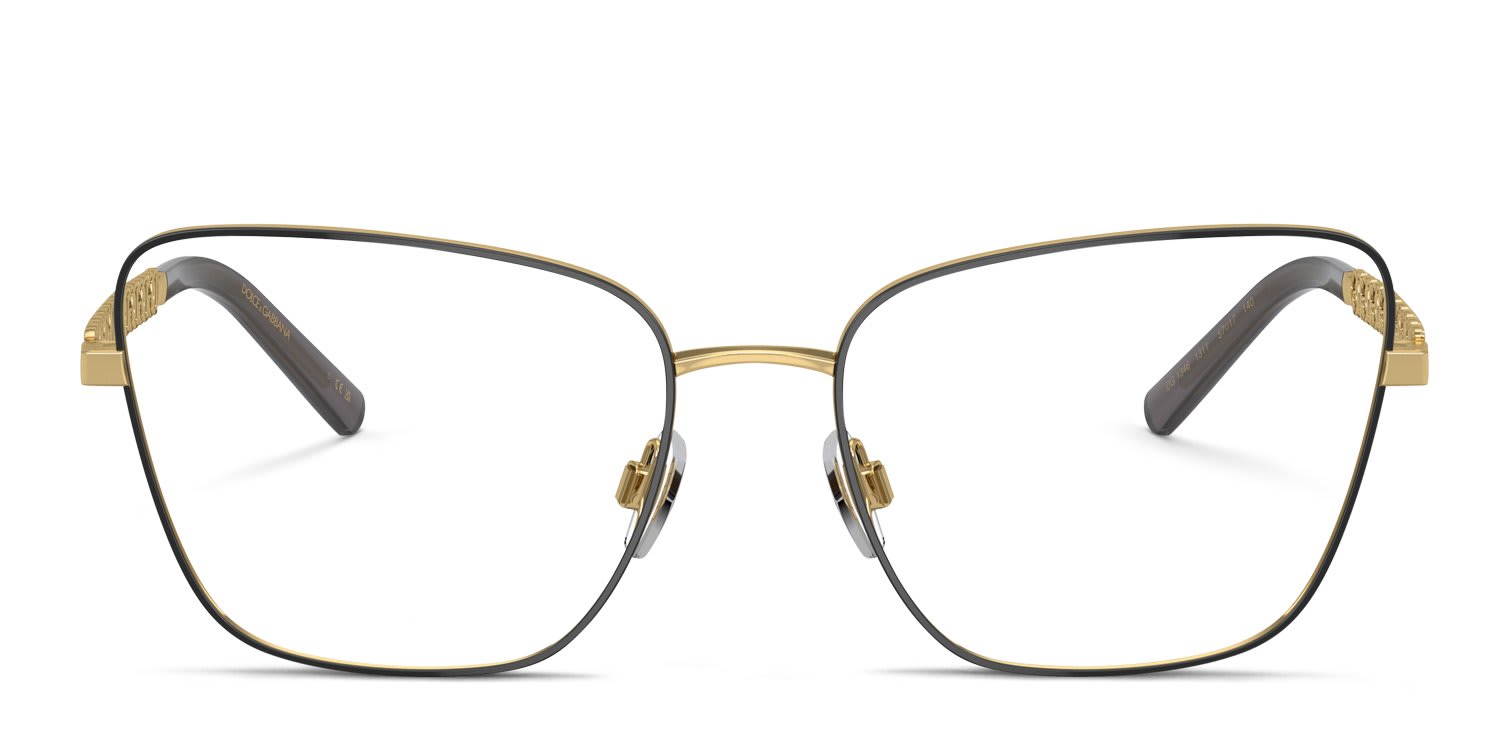 Dolce & Gabbana DG1346 Gold, Black glasses - Gold / Black - Frontal View