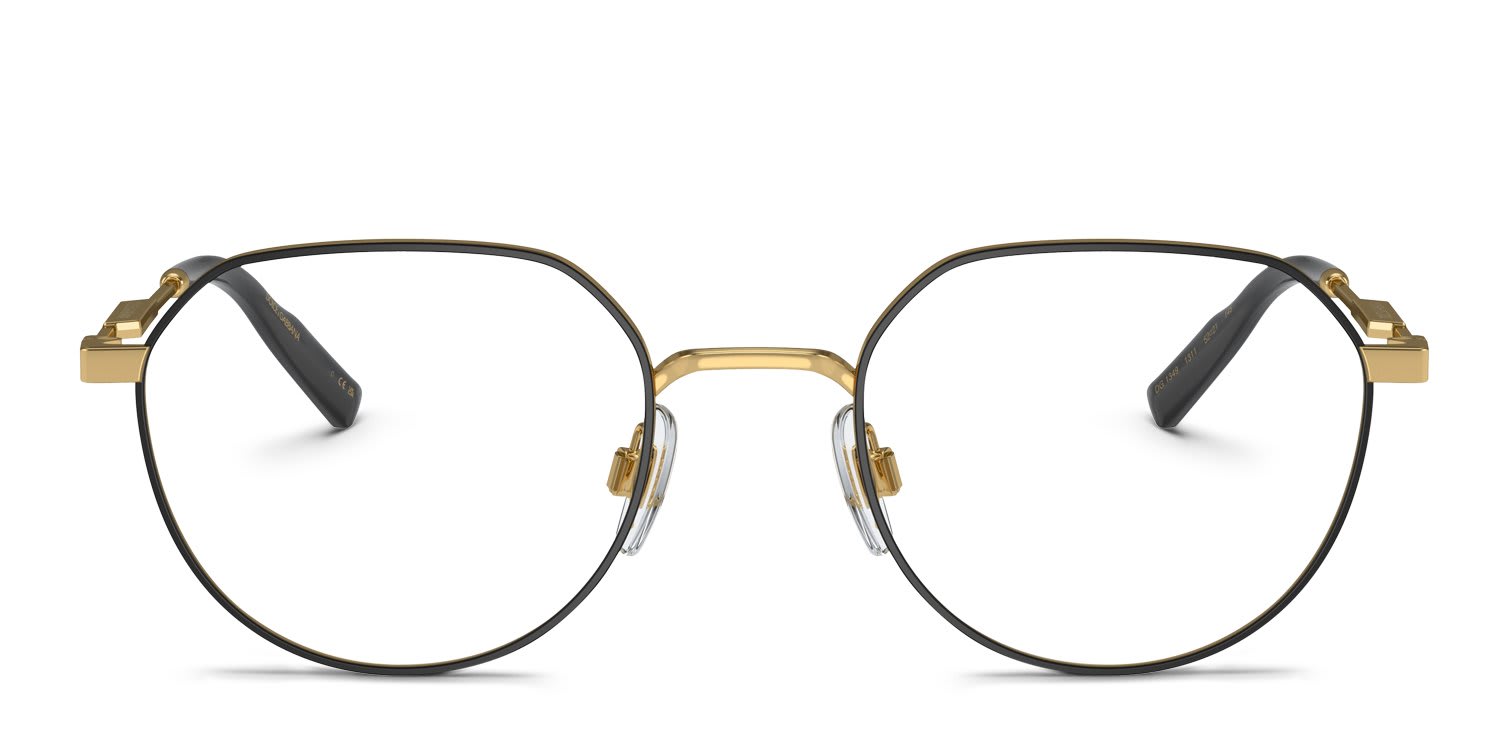 Dolce & Gabbana DG1349 Gold, Black glasses - Gold / Black - Frontal View