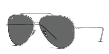Ray-Ban RBR0101S Aviator Reverse Silver glasses - Silver - Angle View