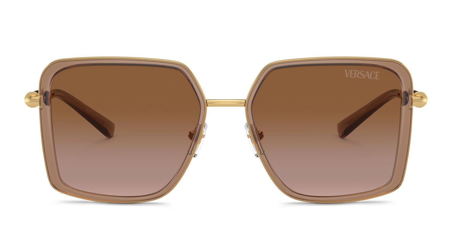 Versace VE2261 Brown, Clear glasses - Brown / Clear - Frontal View