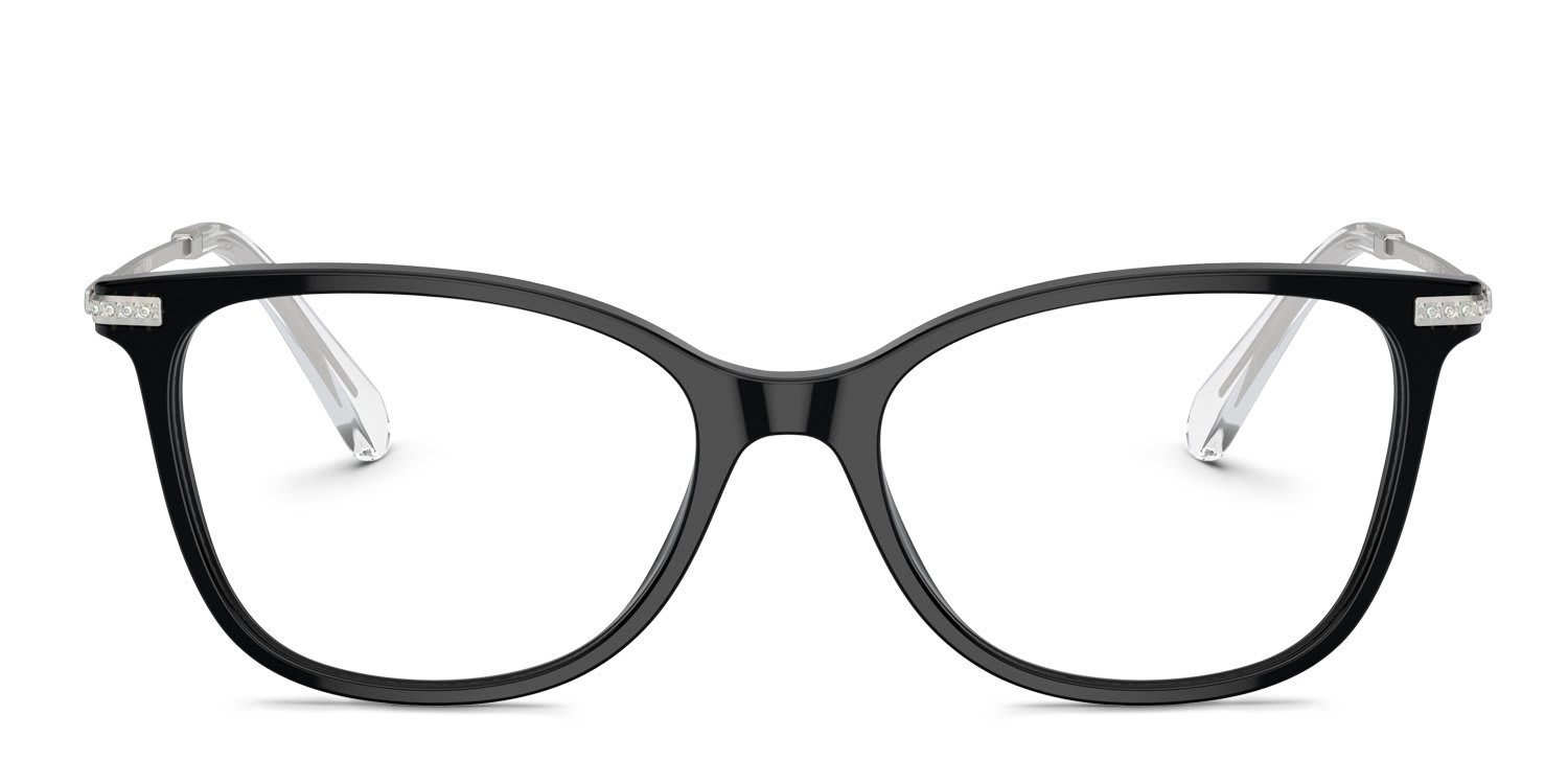 Swarovski SK2010F Black glasses - Black - Frontal View