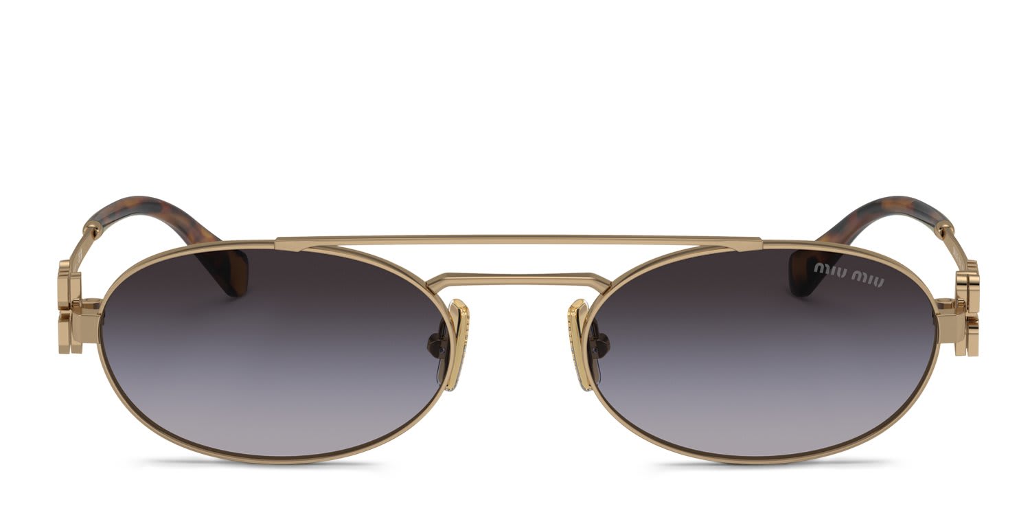 Miu Miu MU54ZS Gold, Gray glasses - Gold / Gray - Frontal View