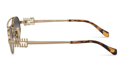 Miu Miu MU54ZS Gold, Gray glasses - Gold / Gray - Side View