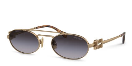 Miu Miu MU54ZS Gold, Gray glasses - Gold / Gray - Angle View