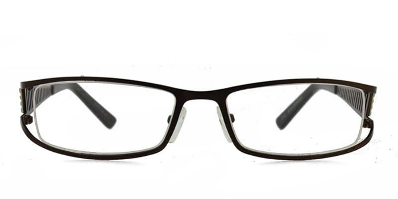 Eight 274D Dark Brown w/Green NA Rectangle, Oval Half Frame sunglasses - front