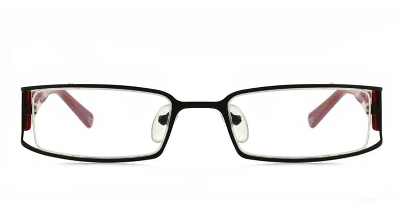 Eight 459A Black w/Red NA Rectangle, Oval Half Frame sunglasses - front