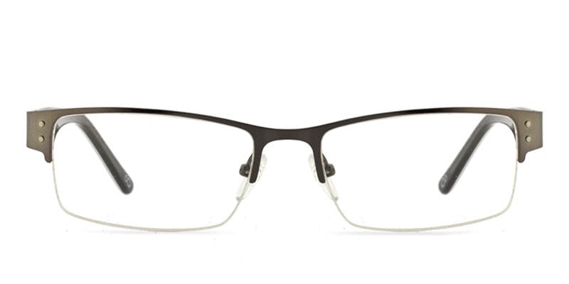 Eight 670B Gunmetal w/Black NA Rectangle Half Frame sunglasses - front