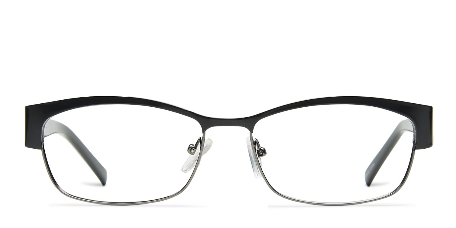 Marisa Black Rectangle, Browline Full Frame eyeglasses - front