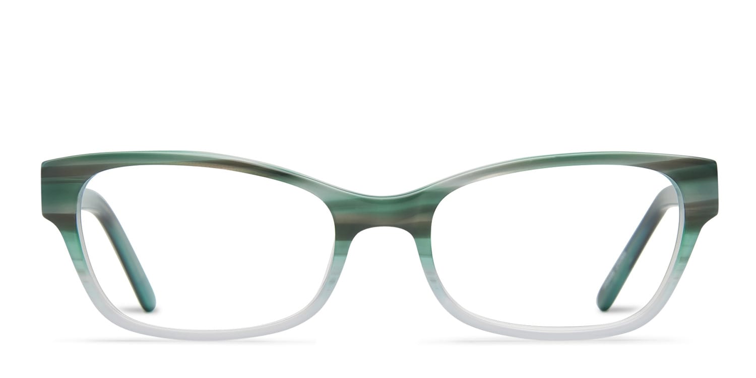 Dottie Green Marble Rectangle, Cat Eye Full Frame eyeglasses - front