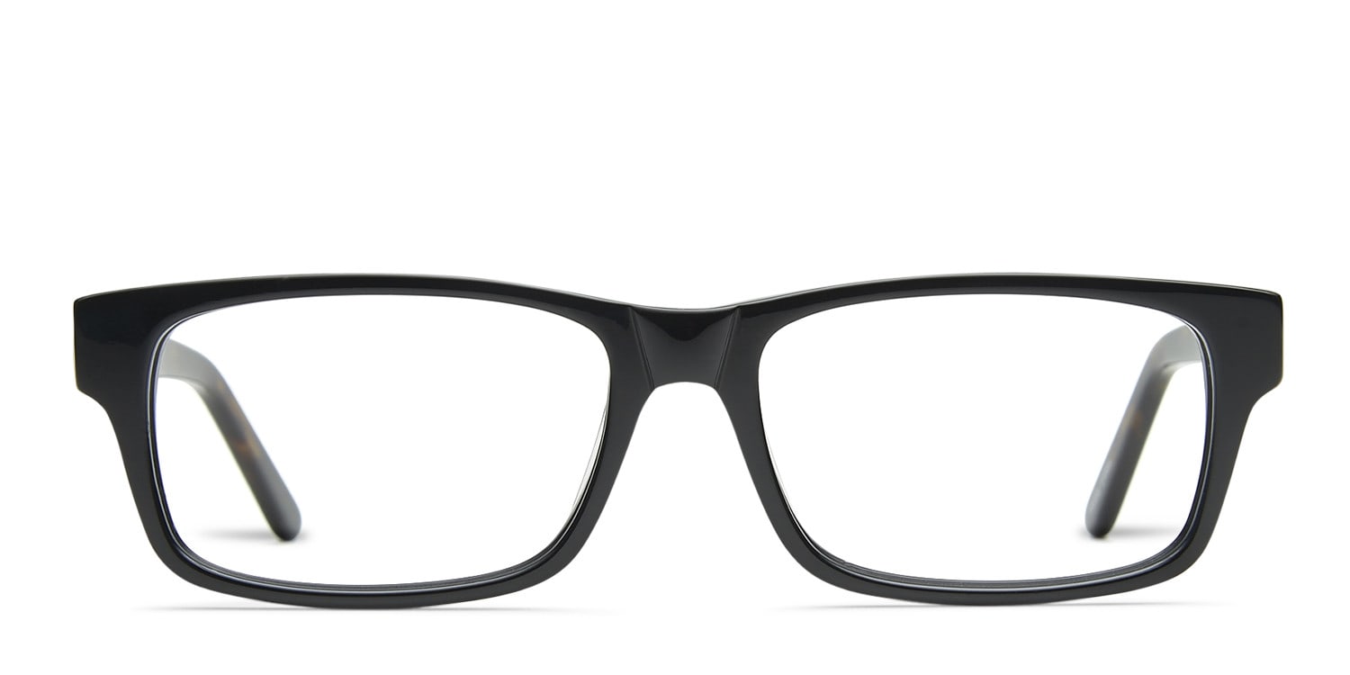 Champ Black w/Tortoise Rectangle, Square Full Frame eyeglasses - front