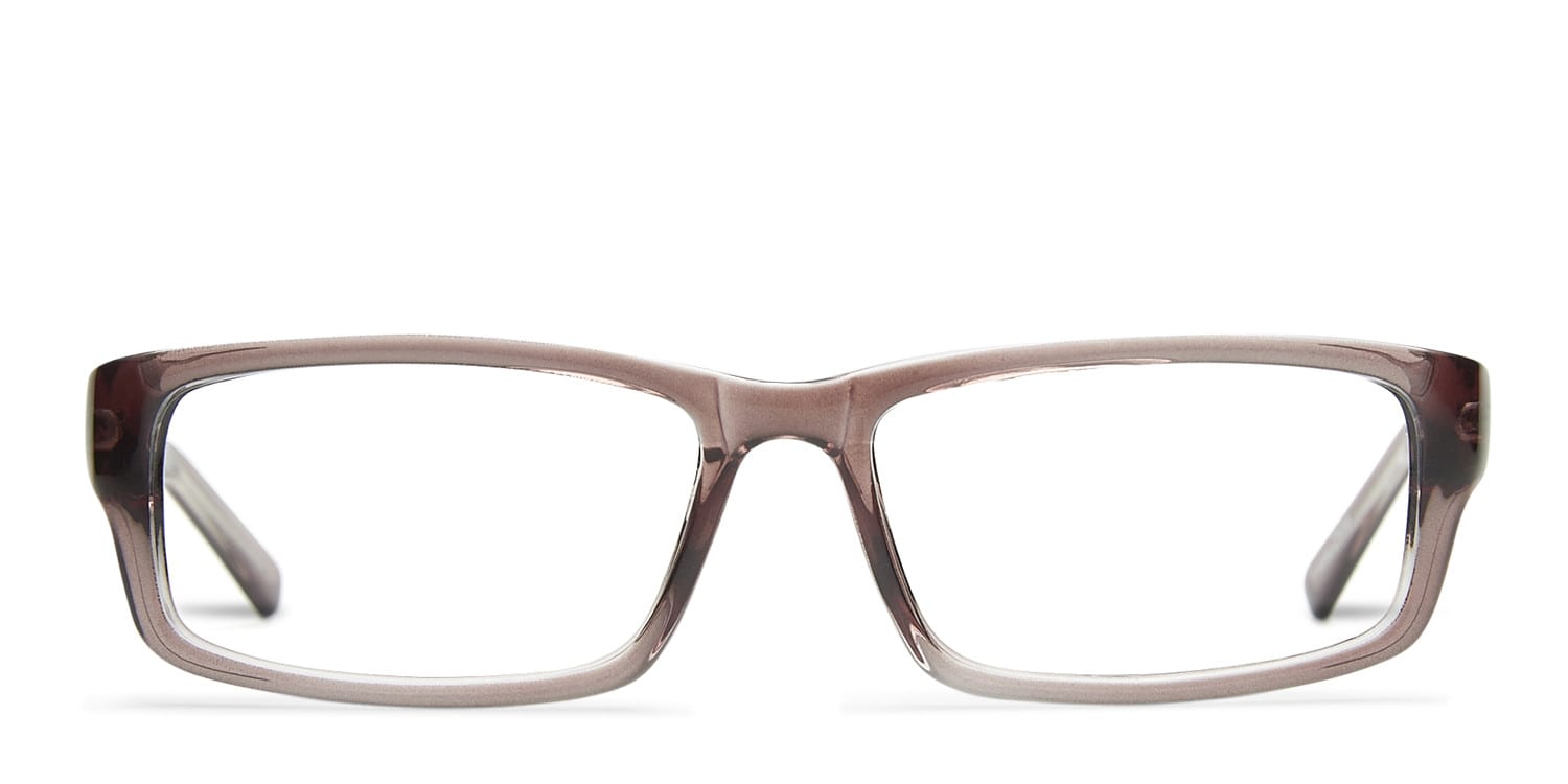 Bradley Clear Gray Rectangle Full Frame eyeglasses - front