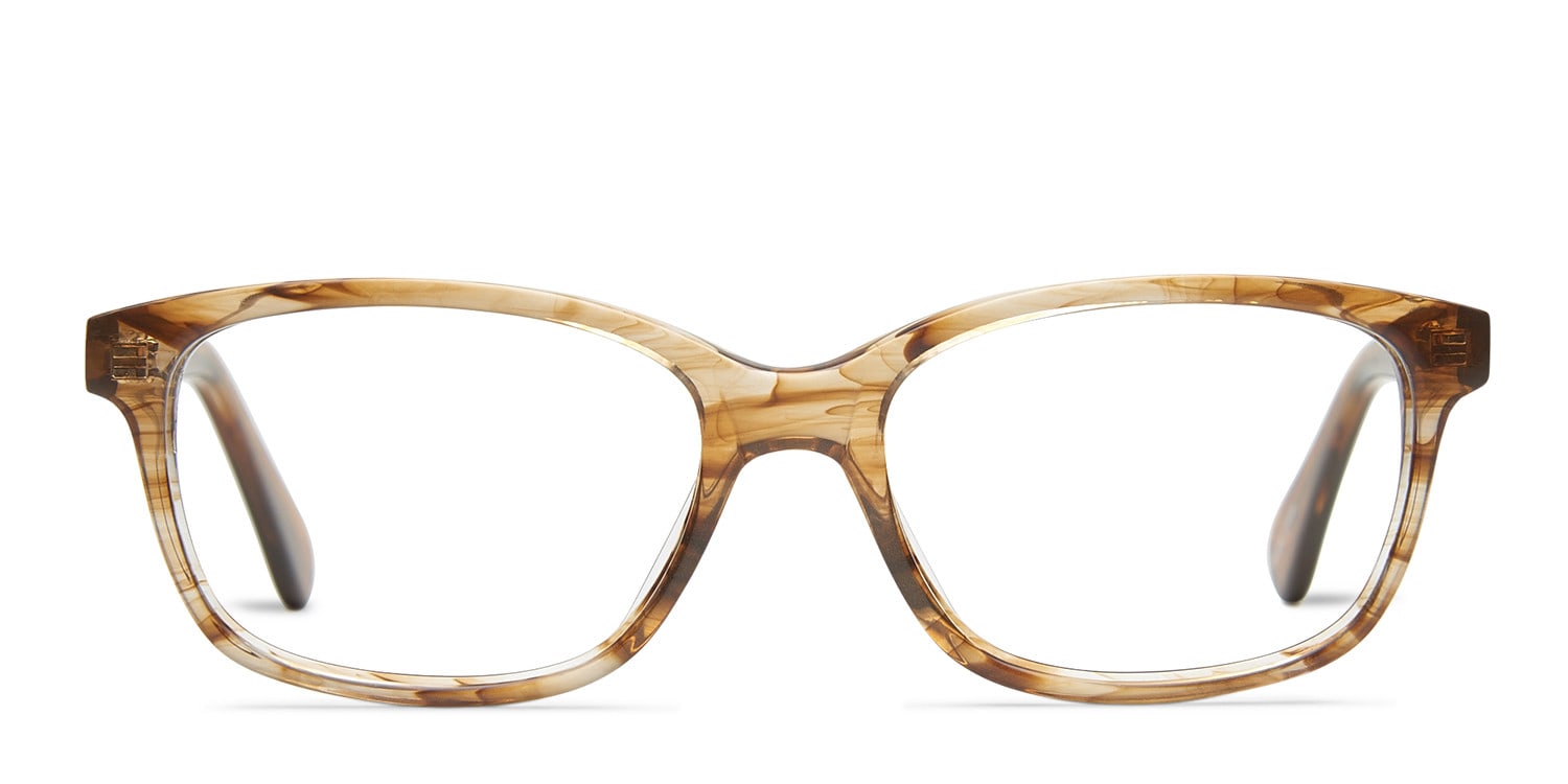 Babydoll Brown Marble Square Full Frame eyeglasses - front
