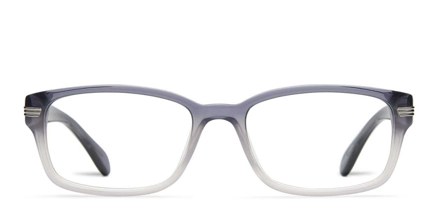 Handsome Clear Gray Square Full Frame eyeglasses - front