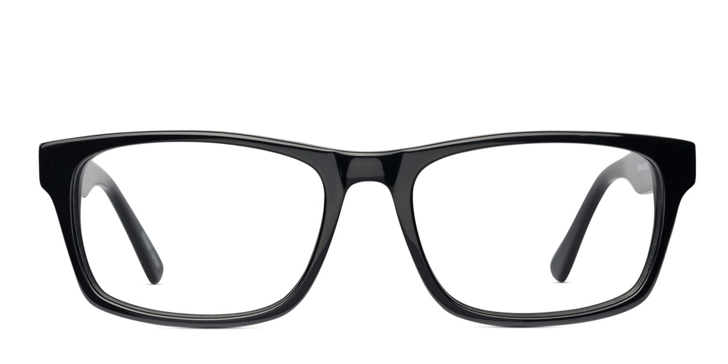 Dennis Black Square, Oversized Full Frame eyeglasses - front