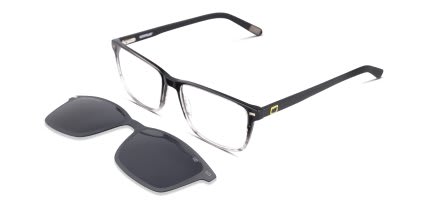 Cat CTSC-0041 w/Clip-On Black, Clear glasses - Black / Clear - Angle View