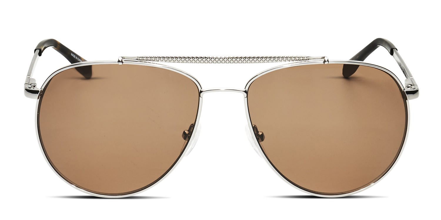 Lacoste L177S Gunmetal, Brown glasses - Gunmetal / Brown - Frontal View