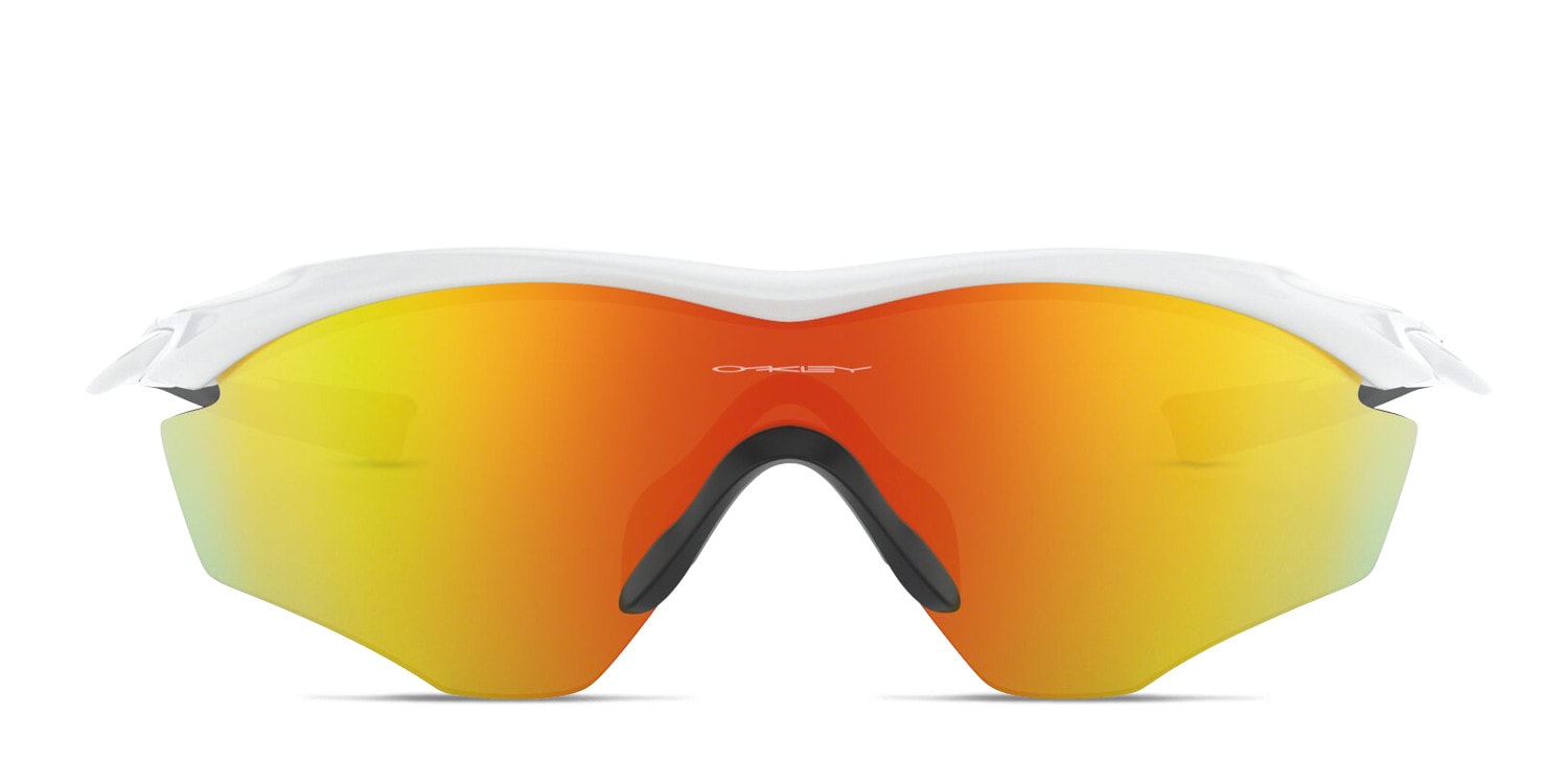 Oakley OO9343 M2 Frame XL White, Red glasses - Orange / White - Frontal View