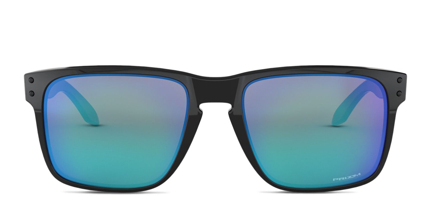 Oakley OO9417 Holbrook XL Prizm Shiny Black, Blue glasses - Shiny Black / Blue - Frontal View