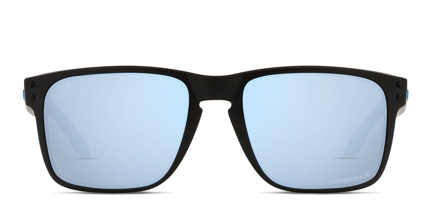Oakley OO9417 Holbrook Xl Matte Black, Blue glasses - Matte Black / Blue - Frontal View