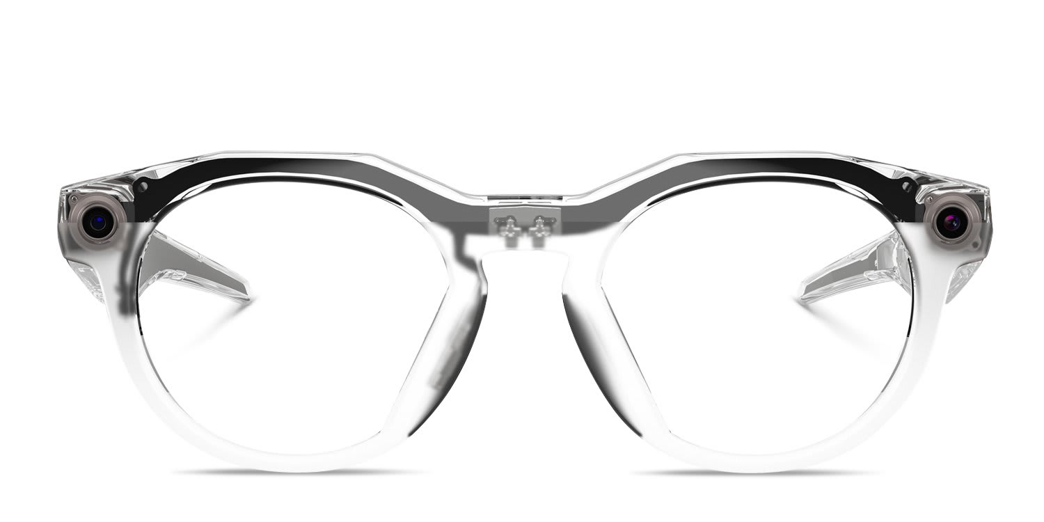 Oakley Meta HSTN OW8002 AI Glasses Prizm Transitions Gray, Clear glasses - Gray / Clear - Frontal View
