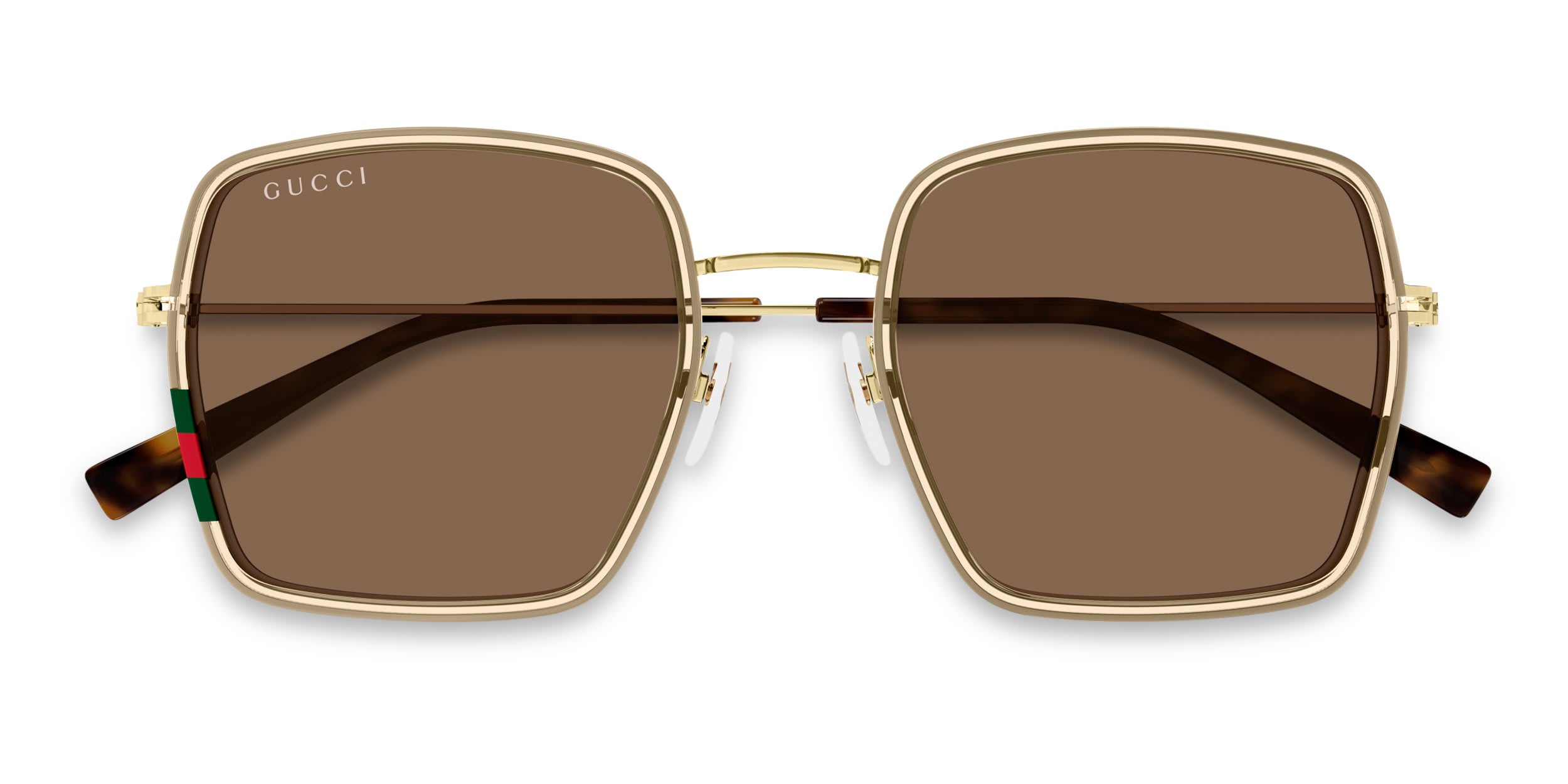 Gucci GG1848S Beige, Gold glasses - Beige / Gold - Frontal View