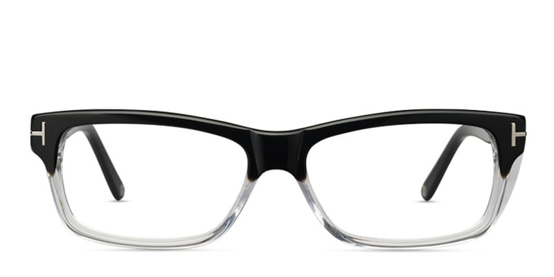 Muse M7380 Black w/Clear Rectangle Full Frame eyeglasses - front