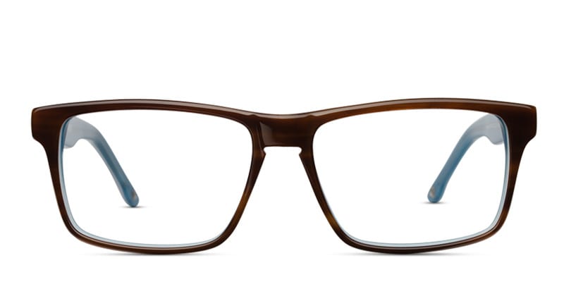 Muse M8090 Brown w/Blue Square Full Frame eyeglasses - front
