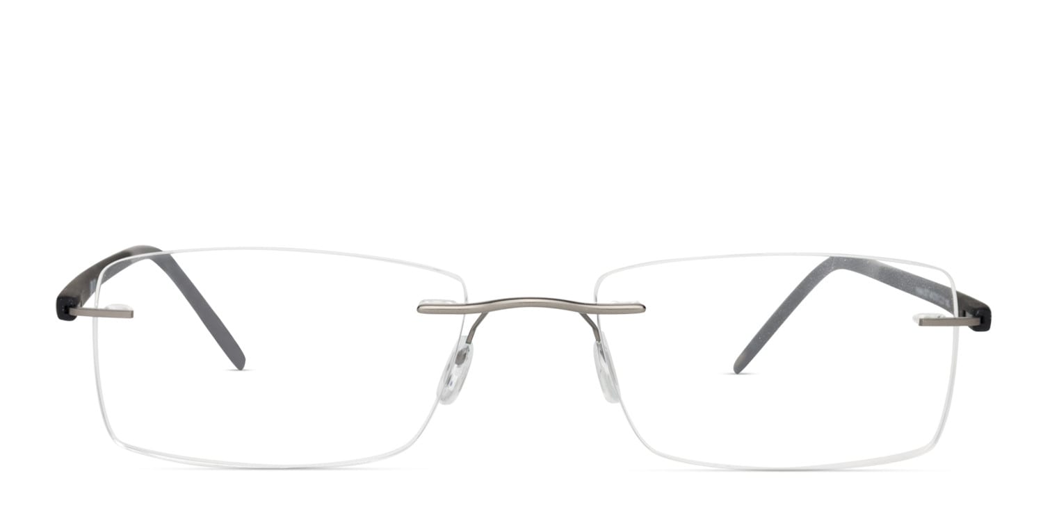 Muse Egham Gunmetal w/Black Rectangle Rimless eyeglasses - front