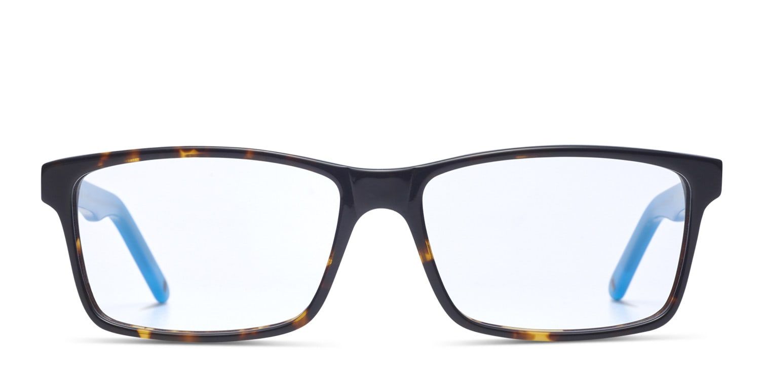 Muse M7880 Tortoise w/Teal Rectangle, Square Full Frame eyeglasses - front