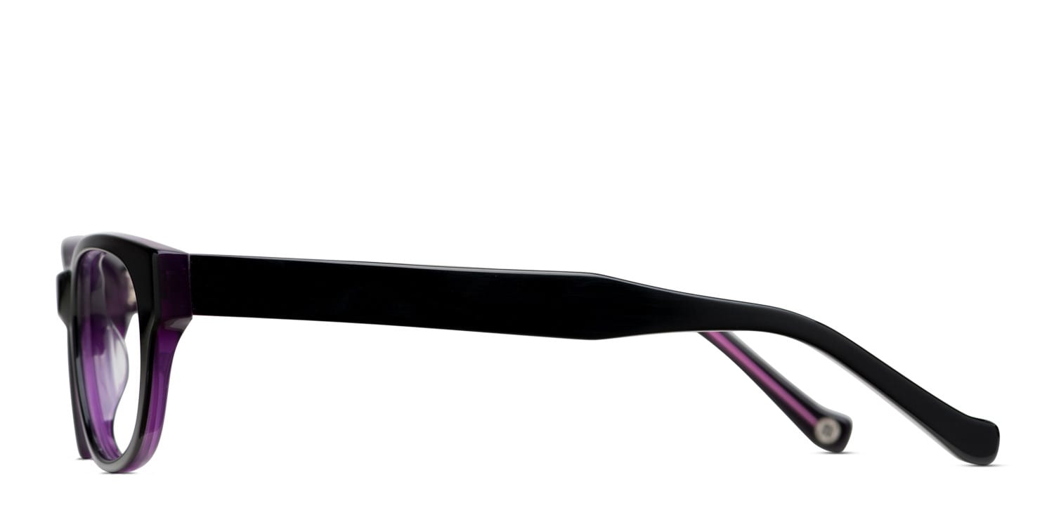 Muse M1215 Black W Purple Prescription Eyeglasses