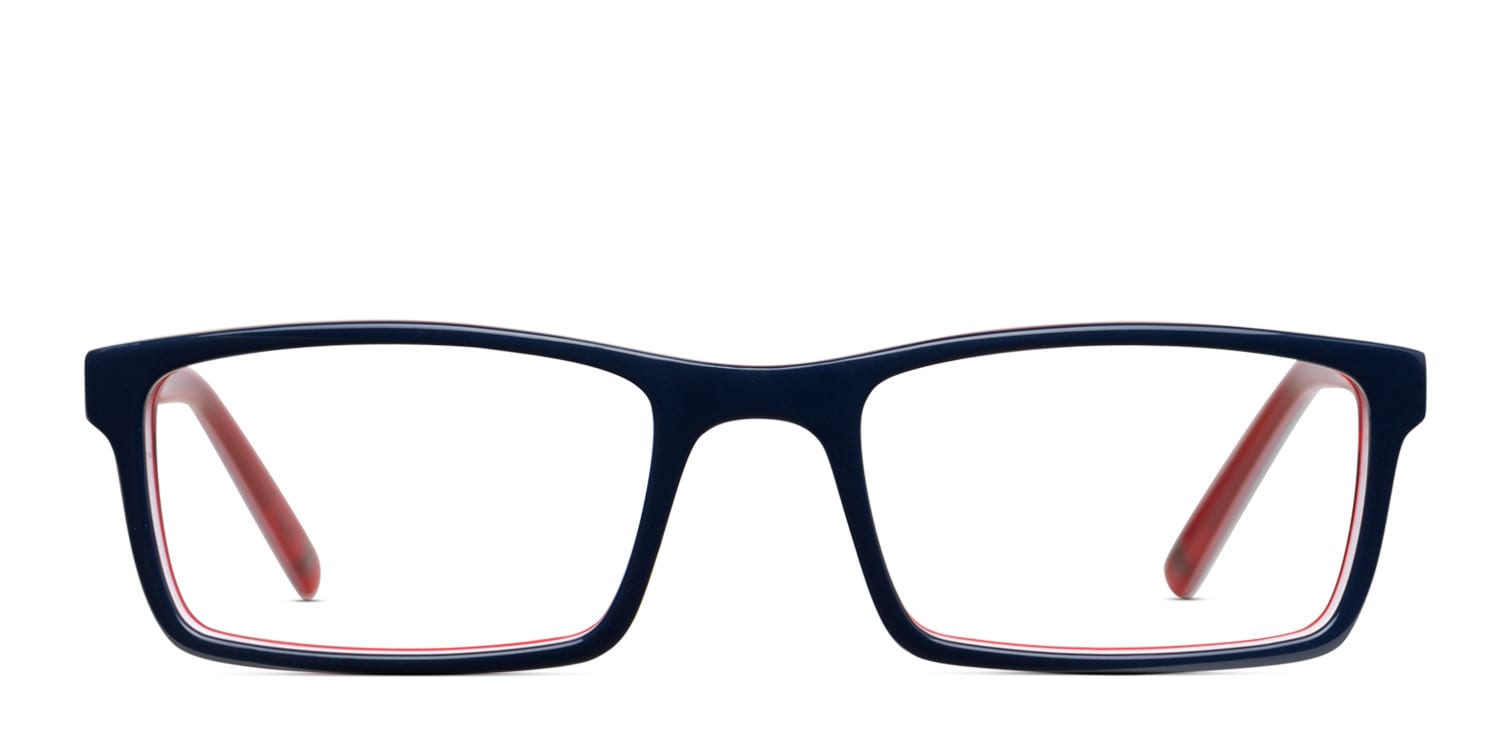 Muse M5352 Blue w/Red Rectangle Full Frame eyeglasses - front